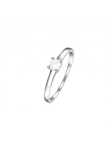 Stroili | Silver Elegance | Anello solitario in argento 925‰ con zirconi bianchi | 166297