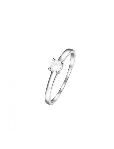 Stroili | Silver Elegance | Anello solitario in argento 925‰ con zirconi bianchi | 166297