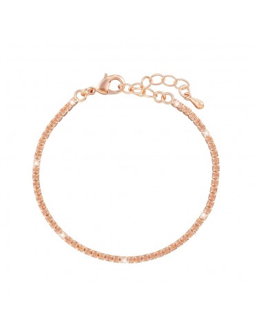 Stroili | Romantic Shine | Bracciale tennis in metallo rosato con cristalli rosa | 1663903