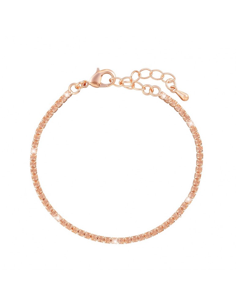 Stroili | Romantic Shine | Bracciale tennis in metallo rosato con cristalli rosa | 1663903