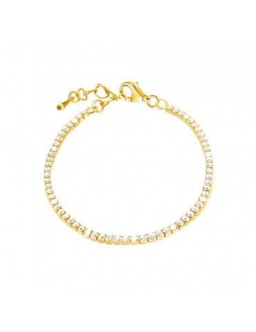 Stroili, Romantic Shine, Bracciale tennis in metallo dorato con cristalli bianchi. Referenza: 1651056