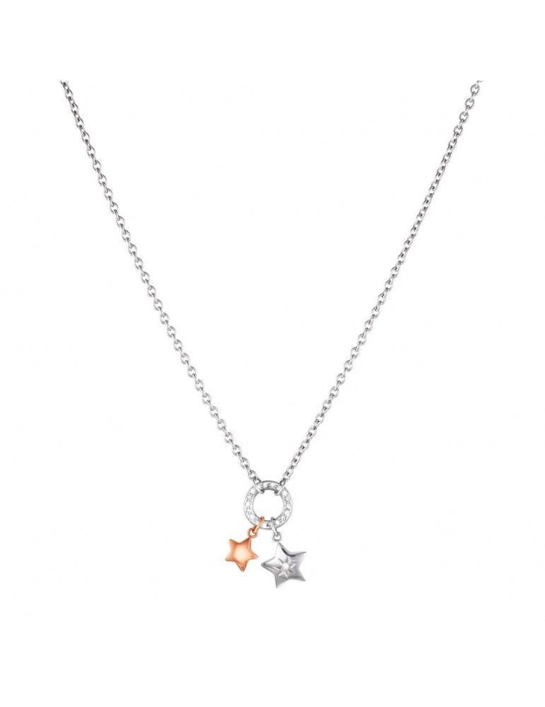 Stroili | Lady Chic | Collana in acciaio con stelle e cristalli bianchi | 1680341