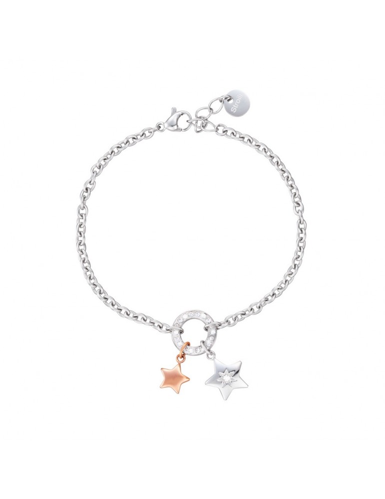 Stroili | Lady Chic | Bracciale in acciaio con stelle e cristalli bianchi | 1680344