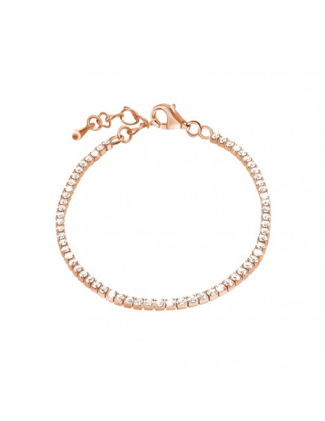 Stroili | Romantic Shine | Bracciale tennis in metallo rosato con cristalli bianchi | 1651057