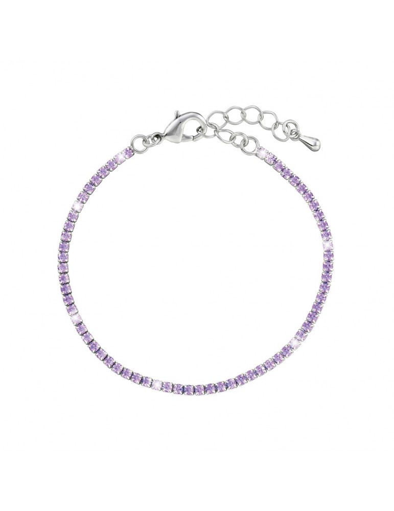 Stroili, Romantic Shine, Bracciale tennis in metallo rosato con cristalli viola. Referenza: 1663904