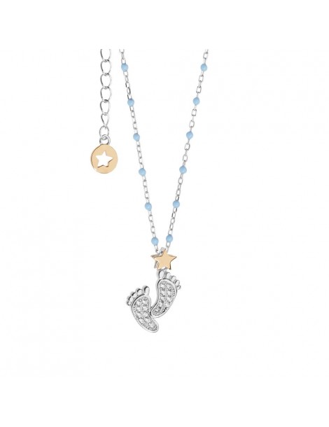 Comete gioielli | Stella | Collana In Argento 925% e smalto azzurro |  GLA 222.