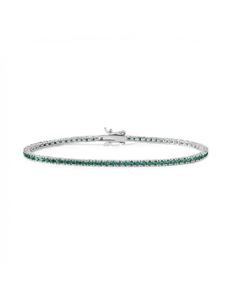 Comete gioielli | Tennis | Bracciale In Argento 925% con cristalli verdi | BRA 173 M18