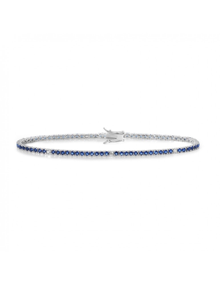 Comete gioielli | Tennis | Bracciale In Argento 925% con zirconi bianchi e blu | BRA 174 M17