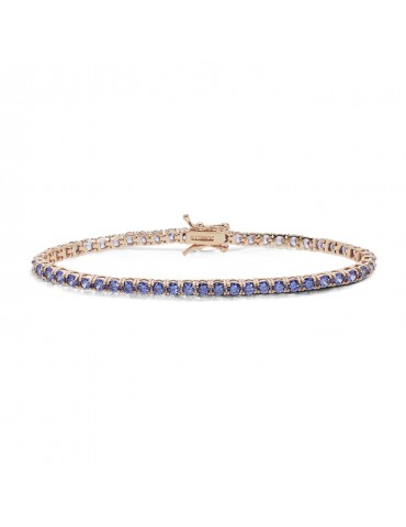 Comete gioielli | Tennis | Bracciale In Argento 925% rosato con zirconi blu | BRA 242 M18