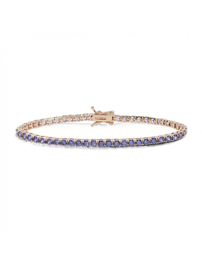 Comete gioielli | Tennis | Bracciale In Argento 925% rosato con zirconi blu | BRA 242 M18