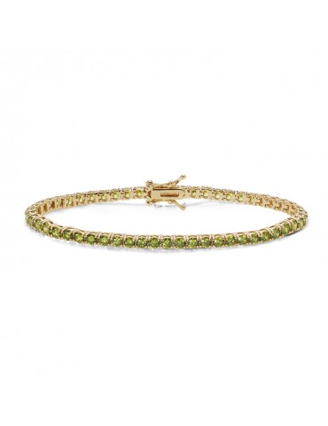 Comete gioielli | Tennis | Bracciale In Argento 925% dorato con zirconi verdi | BRA 239 M18