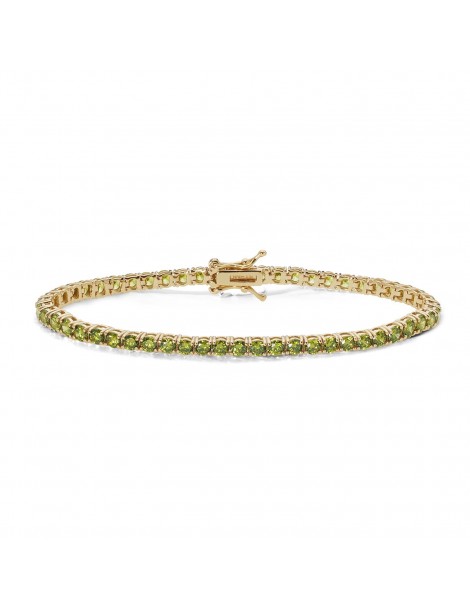 Comete gioielli | Tennis | Bracciale In Argento 925% dorato con zirconi verdi | BRA 239 M18