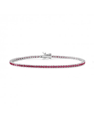 Comete gioielli | Tennis | Bracciale In Argento 925% con zirconi rossi | BRA 172 M17