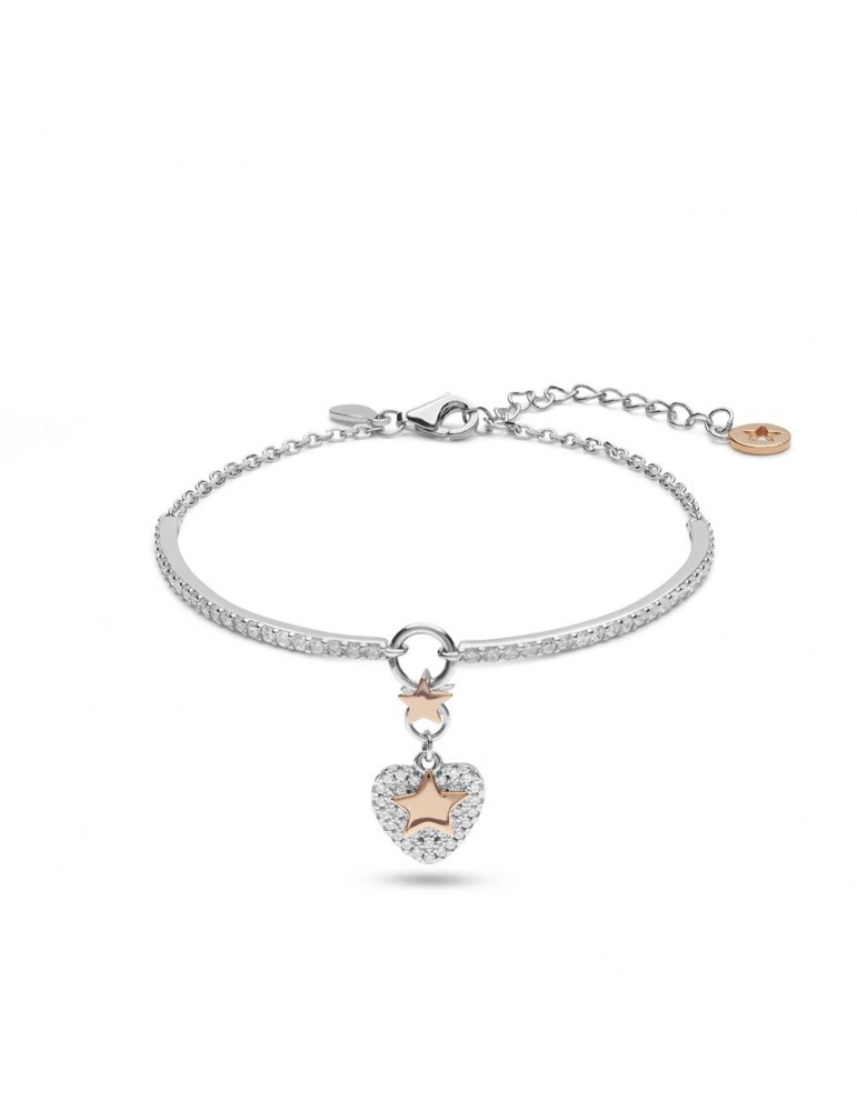 Comete gioielli | Stella | Bracciale In Argento 925% con cuore e zirconi bianchi | BRA 214