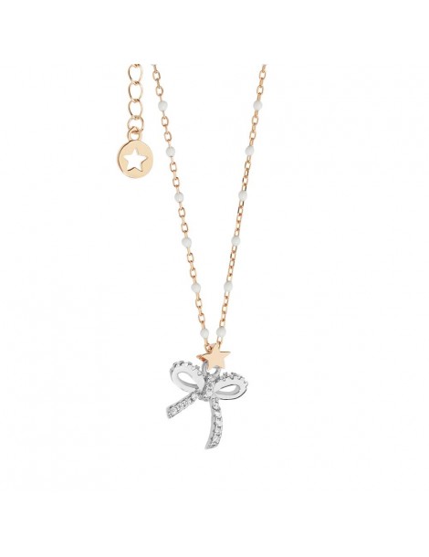 Comete gioielli | Stella | Collana In Argento 925% rosato e smalto bianco | GLA 220