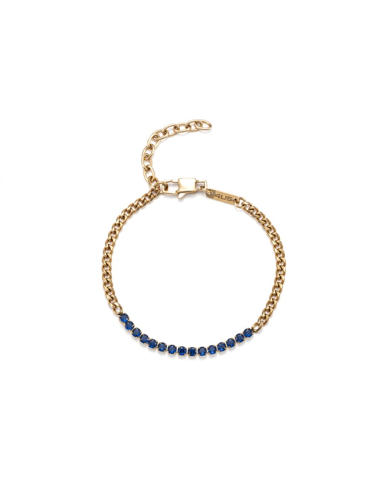 4US Paciotti | San Valentino 23 | Bracciale in acciaio rosato con zirconi blu | 4UBR5604