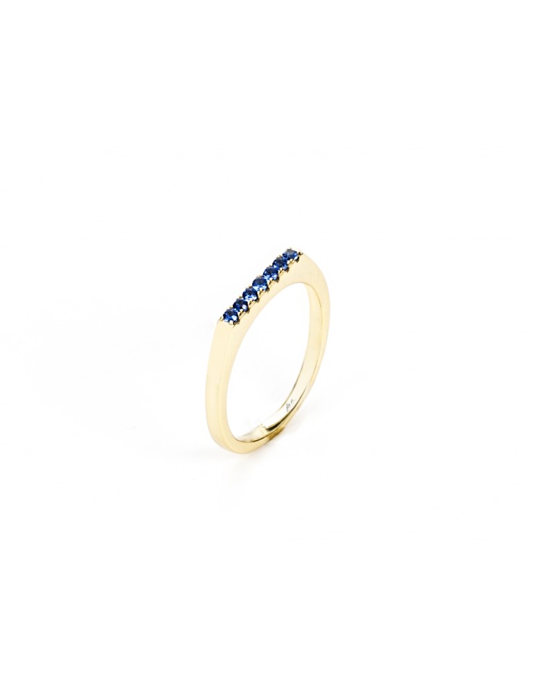 4US Paciotti | Anello in argento 925‰ dorato con zirconi blu | 4UOR5421W