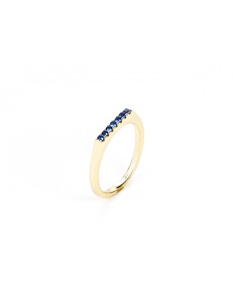 4US Paciotti | Anello in argento 925‰ dorato con zirconi blu | 4UOR5421W