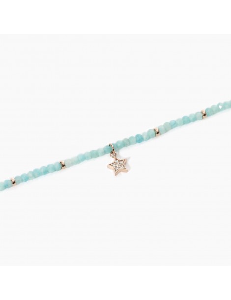 Mabina gioielli | Polvere Di Stelle | Bracciale con amazzonite e argento 925‰ con stella in pavè di zirconi bianchi | 533564