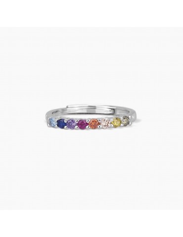 Mabina gioielli | Seventies | Anello in argento 925‰  con zirconi multicolor | 523158