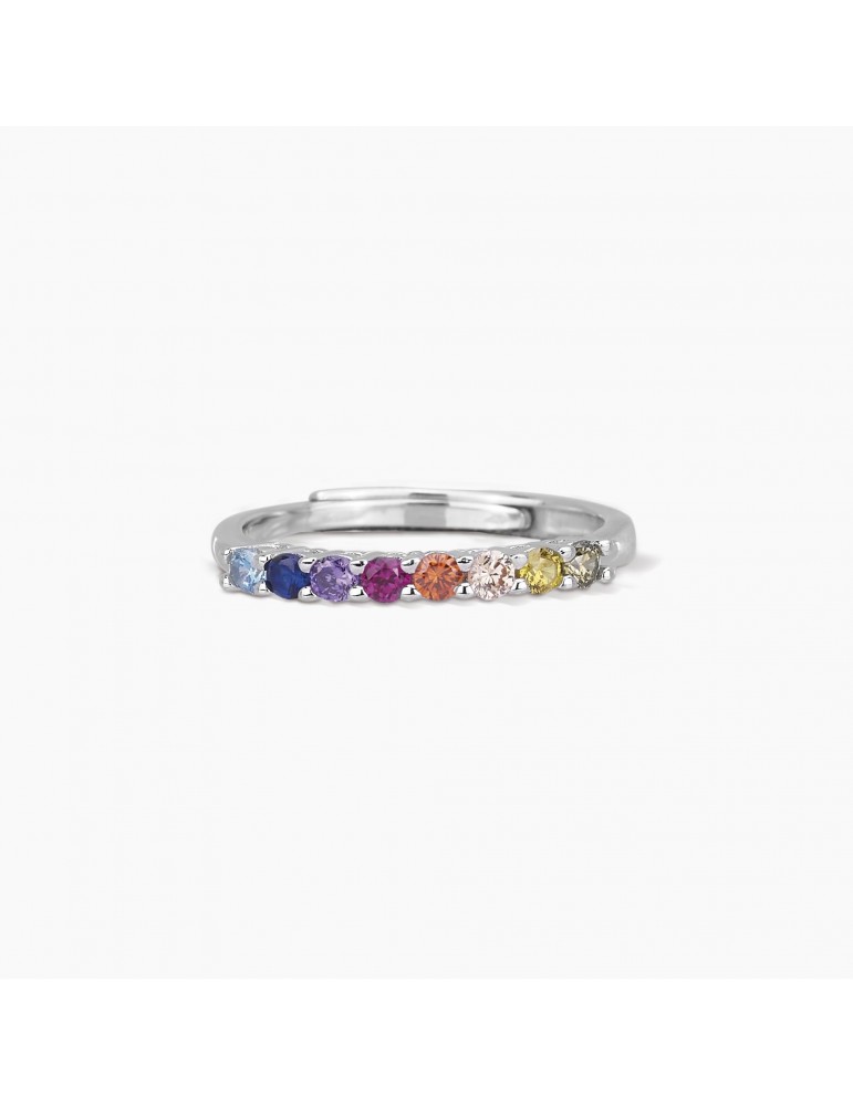 Mabina gioielli | Seventies | Anello in argento 925‰  con zirconi multicolor | 523158