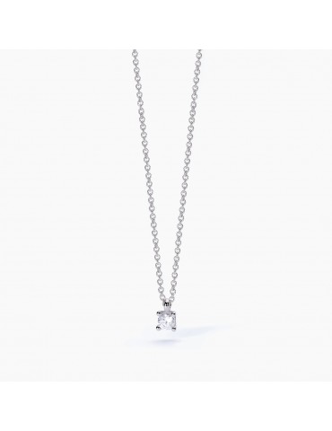 Mabina gioielli | Collana in argento 925‰ con zircone bianco centrale | 553547