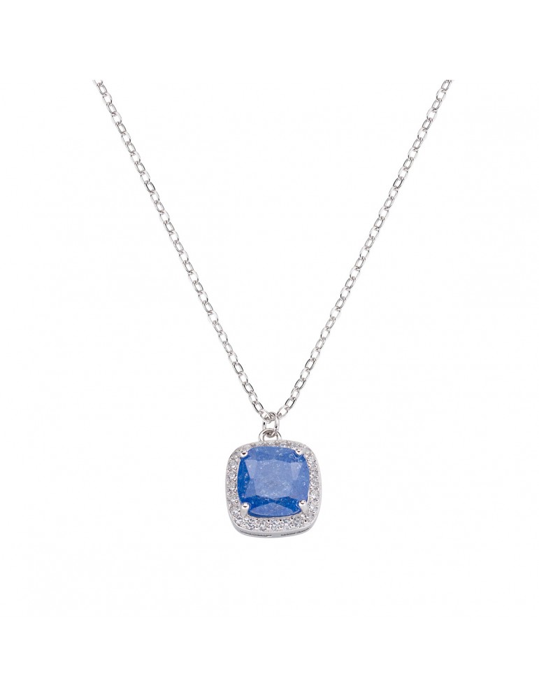 Amen | Icy Diamonds | Collana in argento 925‰ con creek stone blu e zirconi bianchi | CLCRQBBLBZ