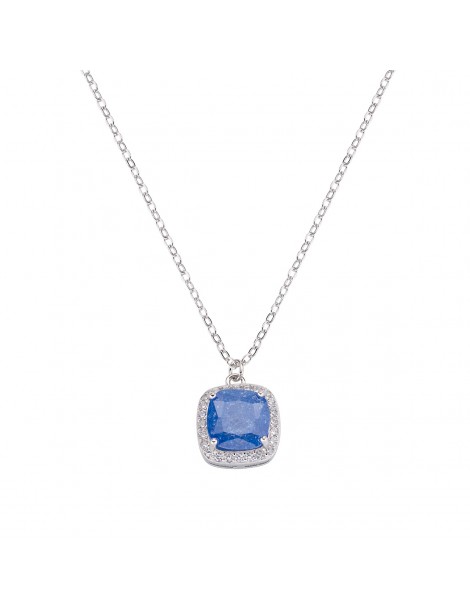 Amen | Icy Diamonds | Collana in argento 925‰ con creek stone blu e zirconi bianchi | CLCRQBBLBZ