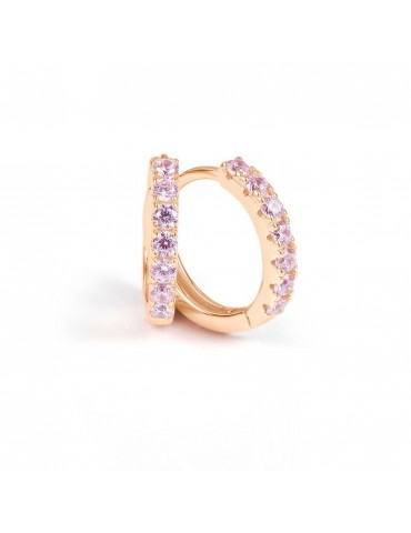 Stroili | Silver Rainbow | Cerchi in argento 925‰ rosato con zirconi rosa | 1682422