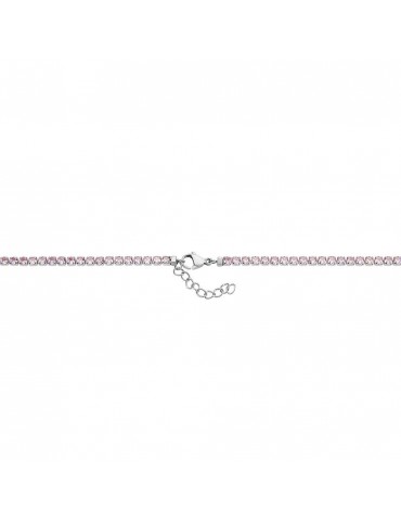 Stroili | Lady Chic | Collana tennis in acciaio con cuore in cristallo bianco e cristalli rosa | 1685850