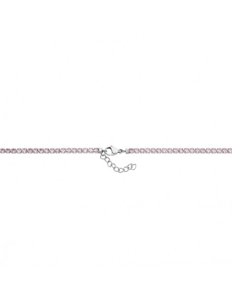 Stroili | Lady Chic | Collana tennis in acciaio con cuore in cristallo bianco e cristalli rosa | 1685850