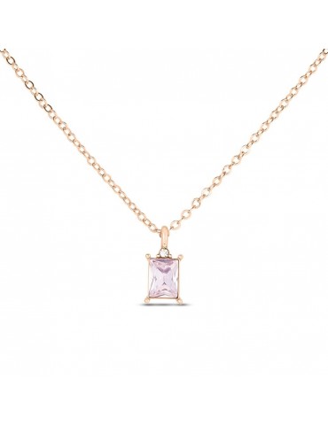 Stroili | Violet | Collana in ottone rosato con cristallo viola e cristallo bianco | 1685974