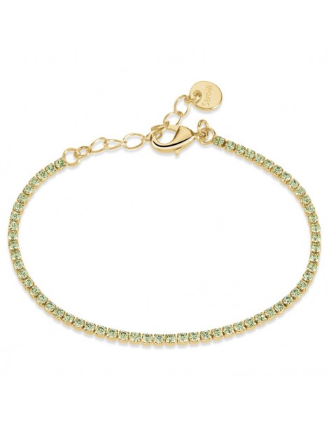 Stroili | Romantic Shine | Bracciale tennis in metallo con cristalli verdi| 1685829