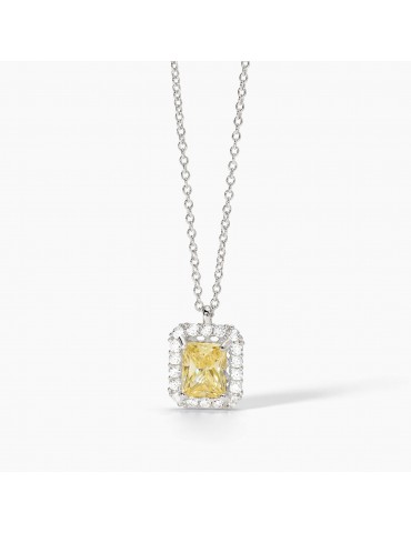 Mabina gioielli | Desiderio Infinito | Collana in argento 925‰ con zirconi bianchi e zircone giallo | 553653