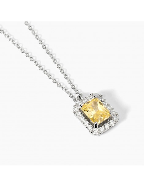 Mabina gioielli | Desiderio Infinito | Collana in argento 925‰ con zirconi bianchi e zircone giallo | 553653