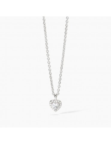 Mabina gioielli | Love Affair| Collana in argento 925‰ con cuore in zirconi bianchi | 553666