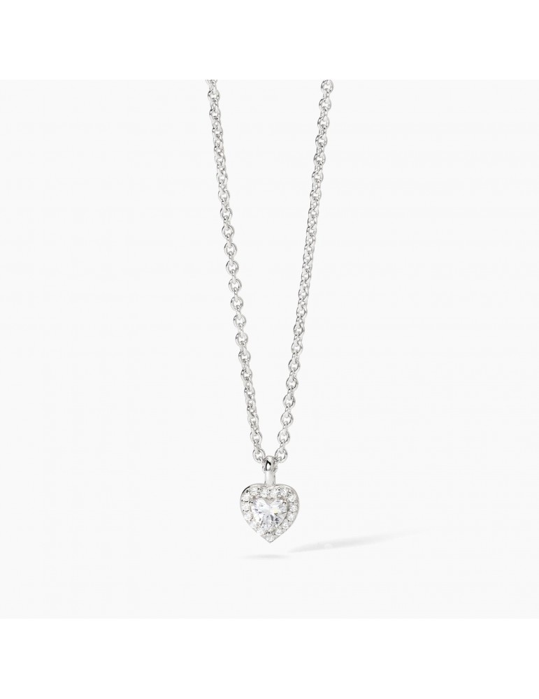 Mabina gioielli | Love Affair| Collana in argento 925‰ con cuore in zirconi bianchi | 553666