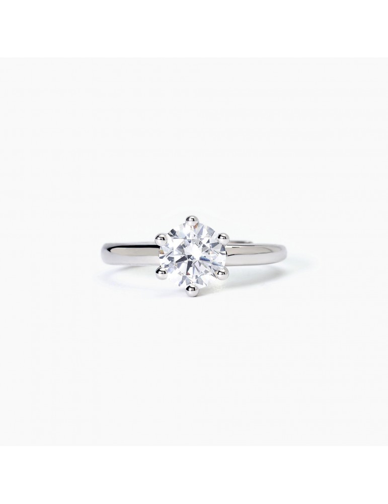 Mabina gioielli | Solitaire | Anello in argento 925‰ con zircone bianco | 523395