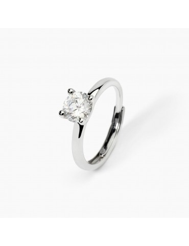 Mabina gioielli | Solitaire | Anello in argento 925‰ con zircone bianco | 523397