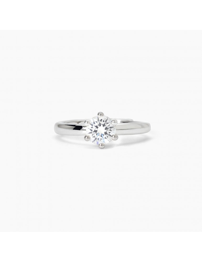 Mabina gioielli | Solitaire | Anello in argento 925‰ con zircone bianco | 523394