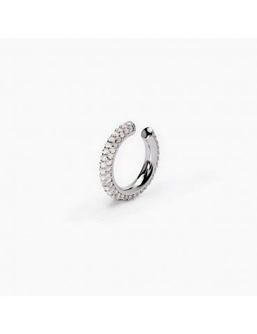 Mabina gioielli | Cuffmania | Orecchini ear cuff in argento 925‰ con zirconi bianchi | 563668