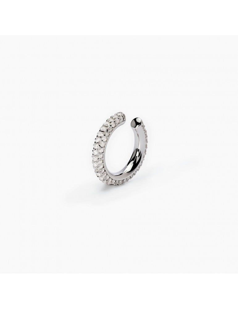 Mabina gioielli | Cuffmania | Orecchini ear cuff in argento 925‰ con zirconi bianchi | 563668