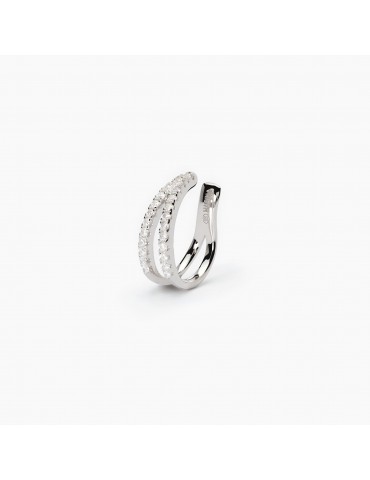 Mabina gioielli | Cuffmania | Orecchini ear cuff in argento 925‰ con zirconi bianchi | 563667