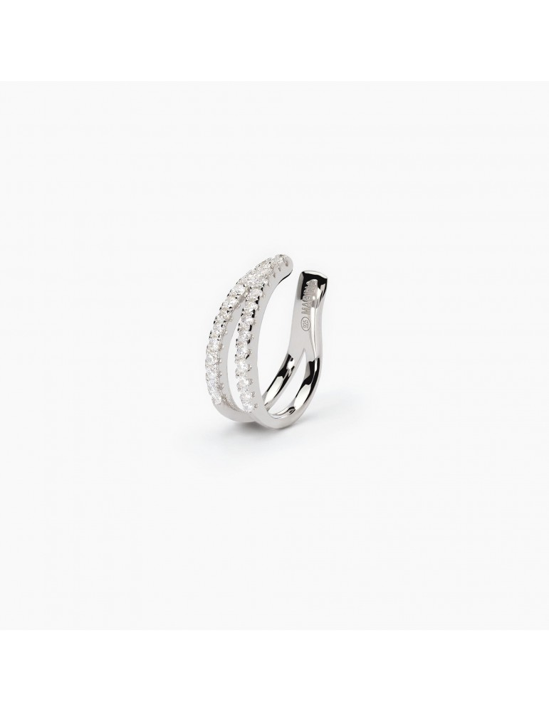 Mabina gioielli | Cuffmania | Orecchini ear cuff in argento 925‰ con zirconi bianchi | 563667