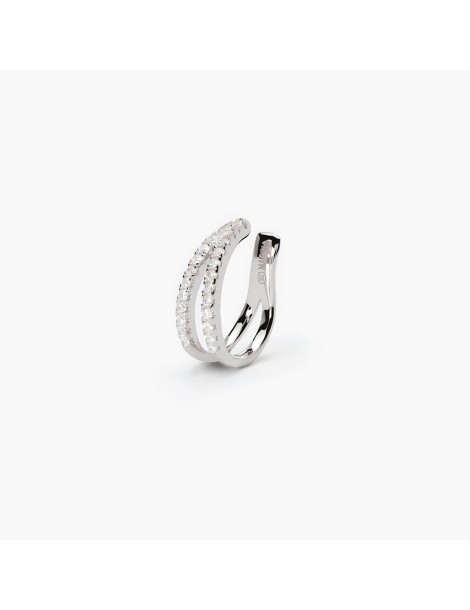 Mabina gioielli | Cuffmania | Orecchini ear cuff in argento 925‰ con zirconi bianchi | 563667