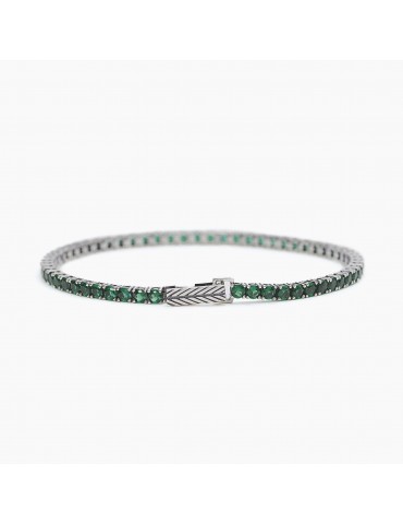 Mabina gioielli | Tennis club | Bracciale tennis in argento 925‰ con smeraldi sintetici | 533579