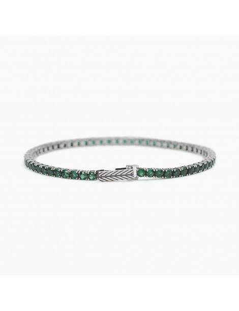 Mabina gioielli | Tennis club | Bracciale tennis in argento 925‰ con smeraldi sintetici | 533579