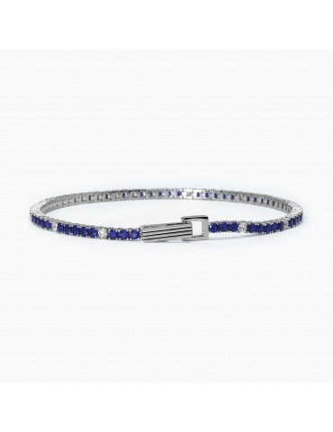 Mabina gioielli | Tennis Club | Bracciale tennis in argento 925‰ con zirconi bianchi e blu | 533701