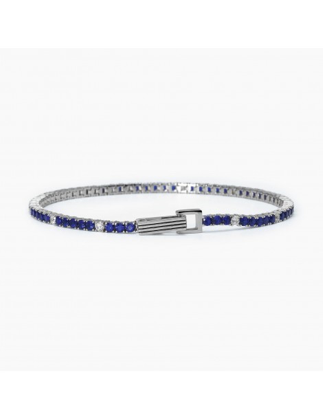 Mabina gioielli | Tennis Club | Bracciale tennis in argento 925‰ con zirconi bianchi e blu | 533701