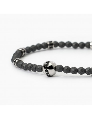 Mabina Gioielli | Bohémien | Bracciale in argento 925‰ con ematite e cristalli neri | 533729